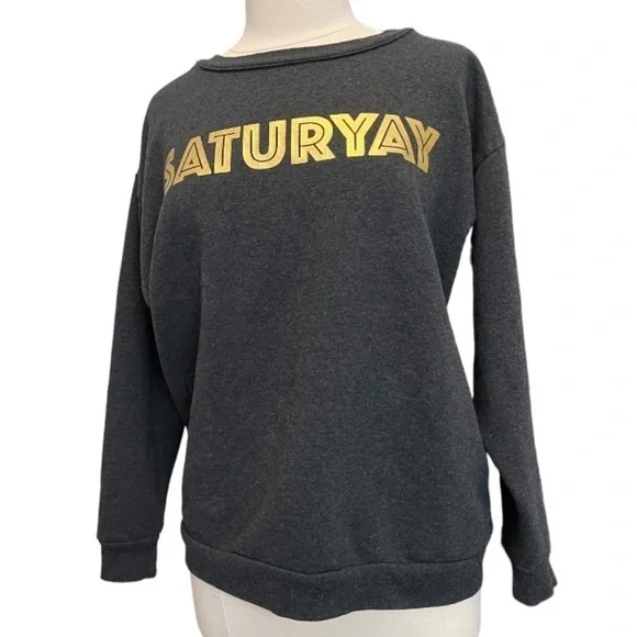 "Saturyay” Avon brand NWOT gray sweatshirt, size large. - Picture 5 of 9